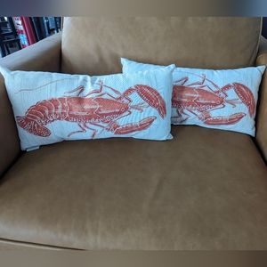 Lobster Lumbar Indoor Outdoor Throw Pillows